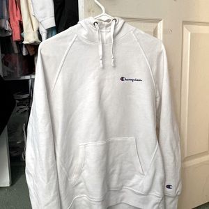 A white champion hoodie